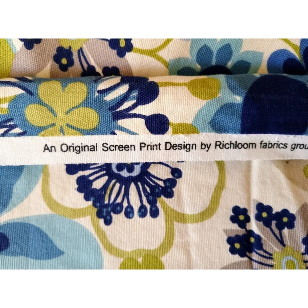 Richloom Fabric Floral Print Upholstery Cotton Linen Blend 1 Yard 36 L x 45 W